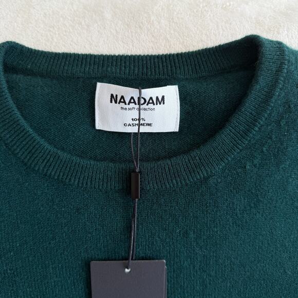 Naadam 100% Cashmere Sweater Mens XL Pine Green Knit Crewneck Luxury Pullover - Picture 2 of 13